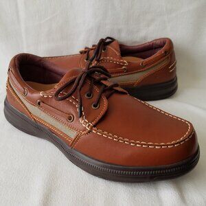 SURE FIT BARBADOS BROWN LEATHER WALKING BOAT STYLE SHOE MENS SIZE 10 WIDE WIDTH